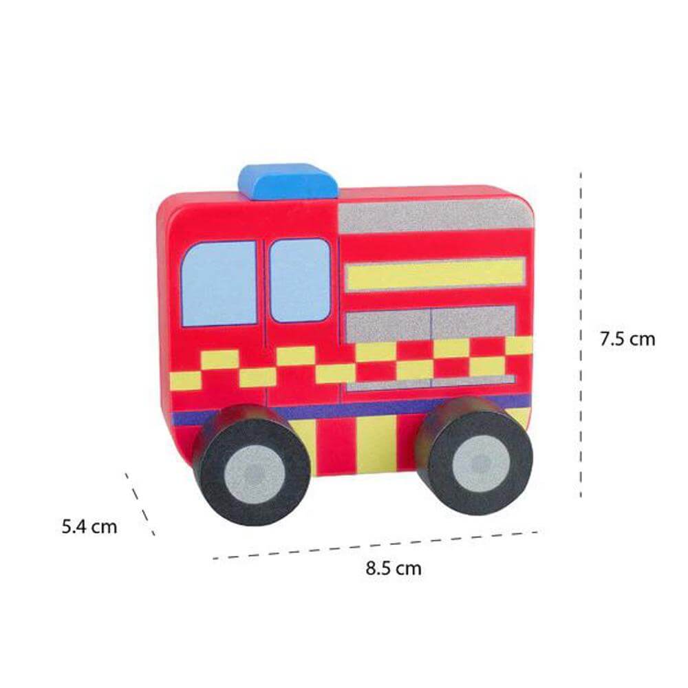 Orange Tree Toys Fire Engine Push Toy